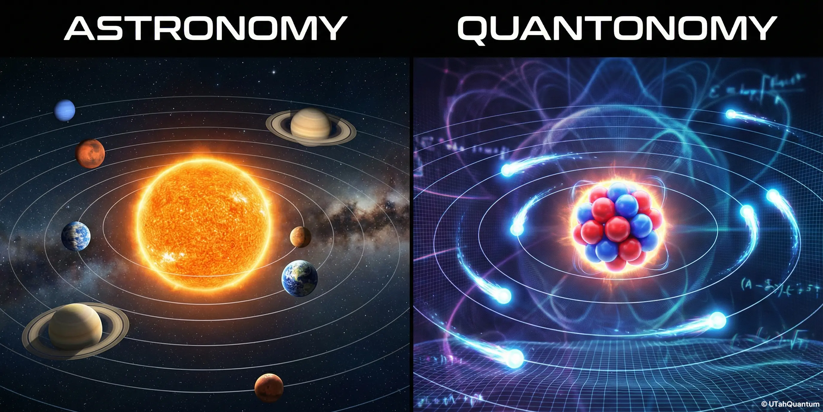Astronomy and Quantonomy comparison graphic