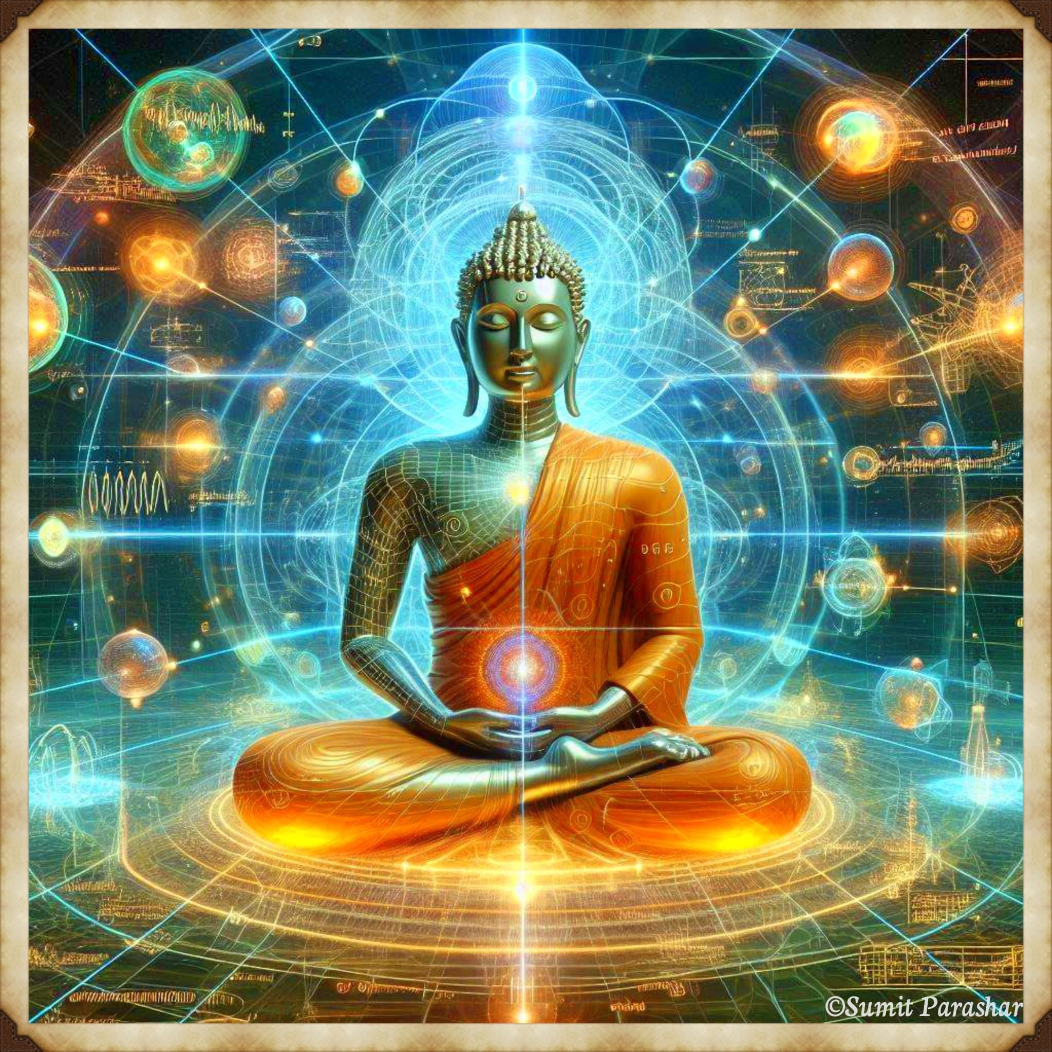 Aura of Buddha digital artwork by Sumit Parashar.